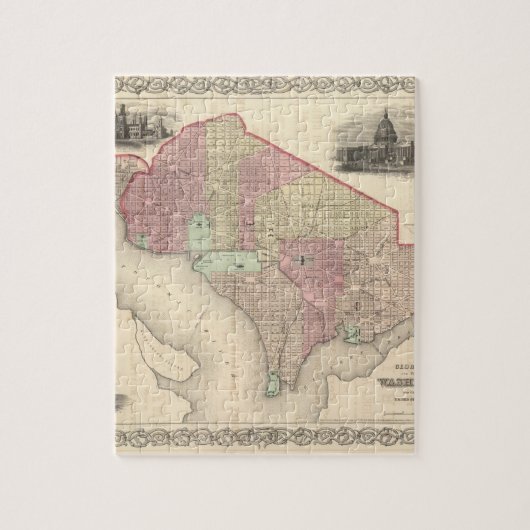 ジョージタウンとワシントン市 ジグソーパズル (縦)