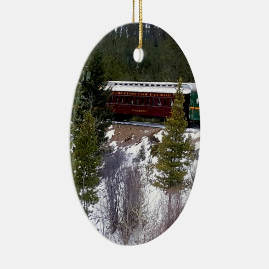 ジョージタウンのループ鉄道の冬の乗車を取って下さい セラミックオーナメント (右)