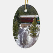 ジョージタウンのループ鉄道の冬の乗車を取って下さい セラミックオーナメント (左)