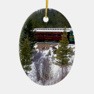 ジョージタウンのループ鉄道の冬の乗車を取って下さい セラミックオーナメント