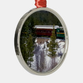 ジョージタウンのループ鉄道の冬の乗車を取って下さい メタルオーナメント (右)