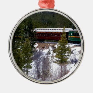 ジョージタウンのループ鉄道の冬の乗車を取って下さい メタルオーナメント