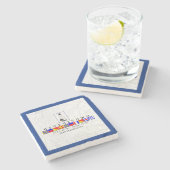 ジョージタウンの航海のな旗および座標のコースター ストーンコースター (横)