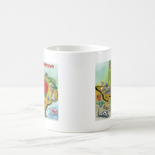 ジョージタウンテキサス州の漫画の地図 コーヒーマグカップ (中央)