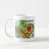 ジョージタウンテキサス州の漫画の地図 コーヒーマグカップ (左)