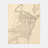 ジョージタウン(Washington D.C.)のヴィンテージの地図1876年 フリースブランケット (正面)