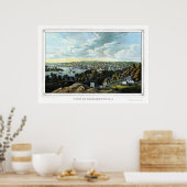 ジョージタウンD.C.パノラママップ – 1855 ポスター (キッチン)