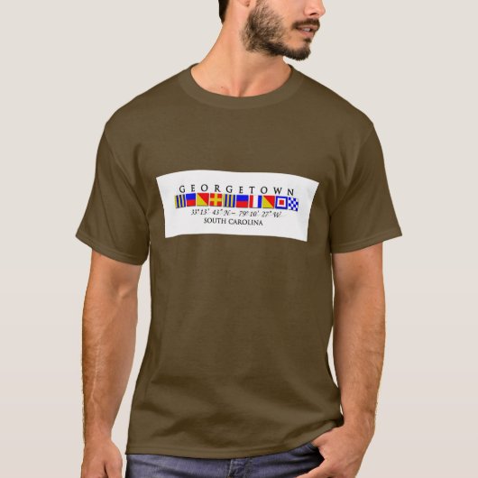 ジョージタウンSCの海洋のシグナルフラグのティー Tシャツ (正面)