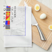 ジョージタウンSCの海洋のシグナルフラグタオル キッチンタオル (四つ折り)