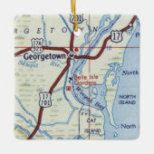 ジョージタウンSCヴィンテージマップ セラミックオーナメント (正面)