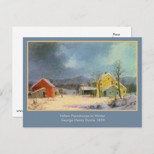 ジョージダーリーイエローカントリー素朴ファームハウス ポストカード (正面/裏面)