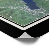 ジョージニューヨーク湖の衛星ポスターマップ ポスター (角)