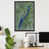 ジョージニューヨーク湖の衛星ポスターマップ ポスター (ホームオフィス)