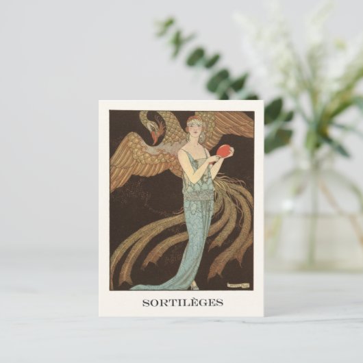 ジョージバービアアールデコファッションイラストレーション ポストカード (スタンド正面)