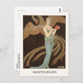 ジョージバービアアールデコファッションイラストレーション ポストカード (正面/裏面)