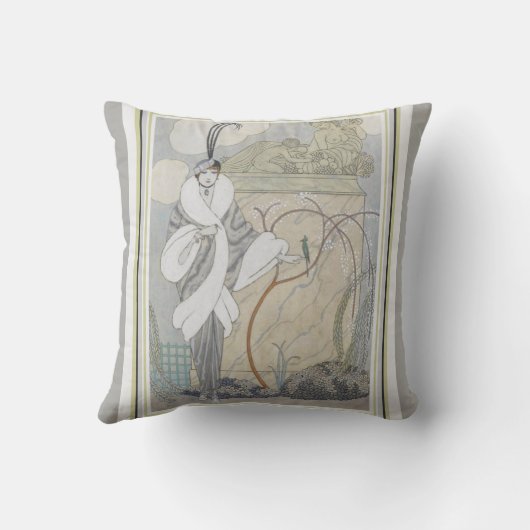 ジョージバービアアールデコ装飾用クッション クッション (裏面)