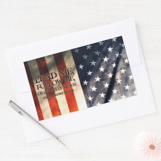 ジョージパト感動的ン引用文「私の道」 長方形シール (封筒)