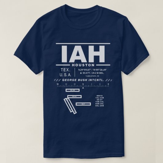 ジョージブッシュインターコンチネンタルエアポートIAH Tシャツ (デザイン正面)