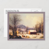ジョージヘンリーデュリーレッドスクールハウスウィンター ポストカード (正面/裏面)