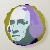 ジョージポップ・アートのワシントンアートNo. 1 ラウンドクッション (裏面)