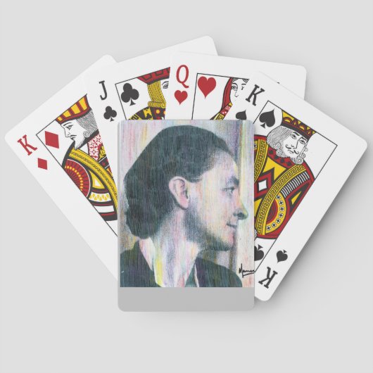 ジョージモダンアオキーフイラストレーションブラックアンドグレー トランプ (裏面)