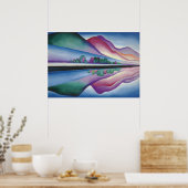 ジョージレイクリフレクションバイジョージアオキーフェ ポスター (キッチン)