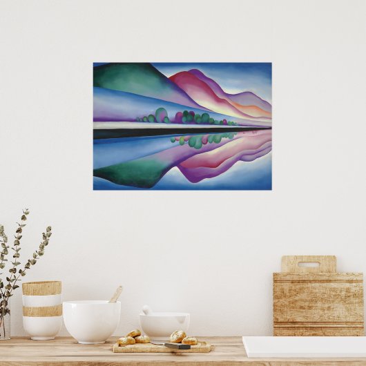 ジョージレイクリフレクションバイジョージアオキーフェ ポスター (キッチン)