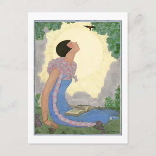 ジョージレプペヴィンテージデコファッションスプリングタイム ポストカード (正面)