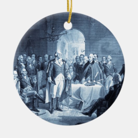 ジョージワシントンとその将軍オーナメント セラミックオーナメント (正面)