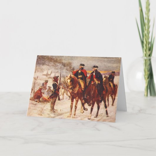 ジョージワシントンとラファイエットアットバレーフォージ カード (正面)