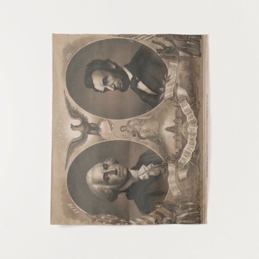 ジョージワシントンアブラハムリンカーンイーグルUSヴィンテージ タペストリー (正面)