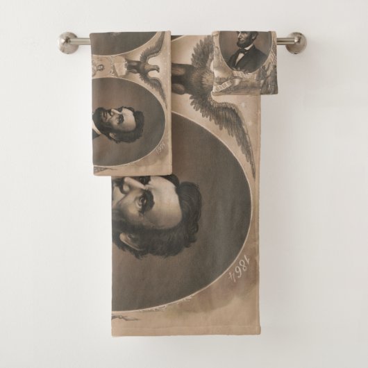 ジョージワシントンアブラハムリンカーンイーグルUSヴィンテージ バスタオルセット (インサイチュ)