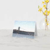 ジョージワシントンブリッジのハドソン像 カード (黄色い花)