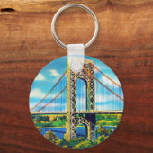 ジョージワシントンブリッジ，ニューヨーク キーホルダー (正面)