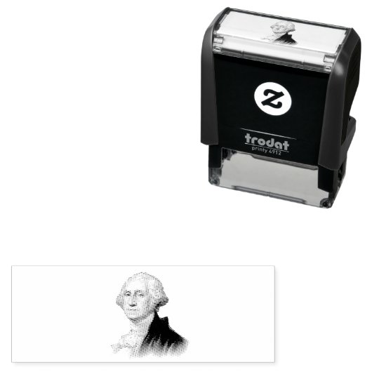 ジョージワシントンヴィンテージ絵画ポートレート セルフインキングスタンプ (インサイチュ)