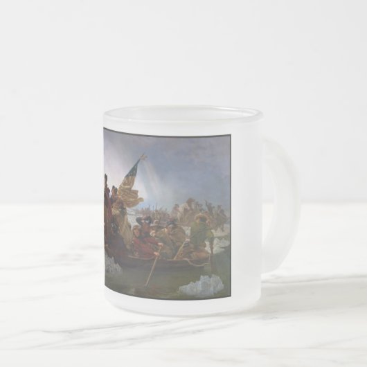 ジョージワシントン州デラウェア川を渡る フロストグラスマグカップ (正面右)