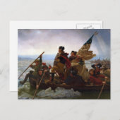 ジョージワシントン州デラウェア川を渡る ポストカード (正面/裏面)