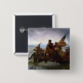 ジョージワシントン州デラウェア川を渡る 缶バッジ (正面&裏面)