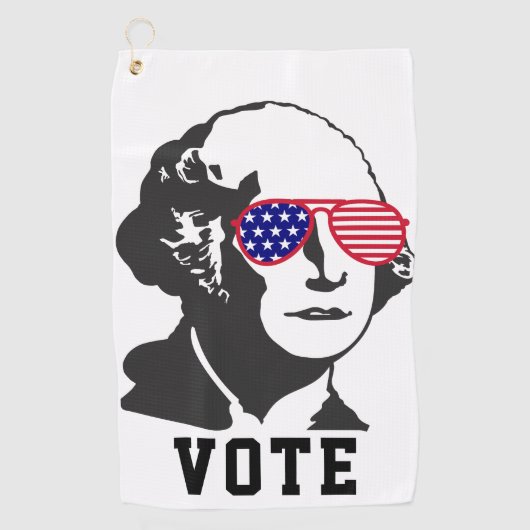 ジョージワシントン愛国的赤白青 ゴルフタオル (正面)