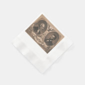 ジョージワシントン&エイブラハムリンカーンポートレート 縁ありカクテルナプキン (角)