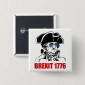 ジョージワシントンBrexit 1776 EU国旗のサングラス 缶バッジ (正面&裏面)