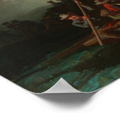 ジョージワシントンDelaware川を渡る ポスター (角)