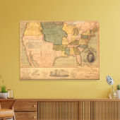 ジョージワシント統一されたンとの州の地図 キャンバスプリント (インサイチュ (リビング))