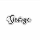 ジョージ名 – 手書き書道 シール (正面)