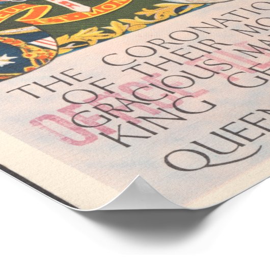 ジョージ国王とエリザベス女王の戴冠式 ポスター (角)