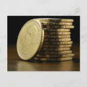 ジョージ大統領のワシントン$1コインスタック ポストカード (正面)