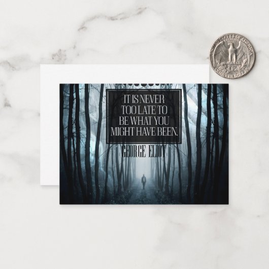 ジョージ感動的エリオット引用文「決して遅すぎない」 ノートカード (正面/裏面インサイチュ)