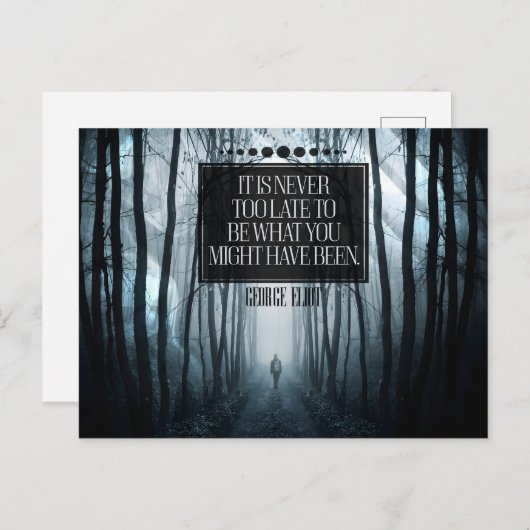 ジョージ感動的エリオット引用文「決して遅すぎない」 ポストカード (正面/裏面)