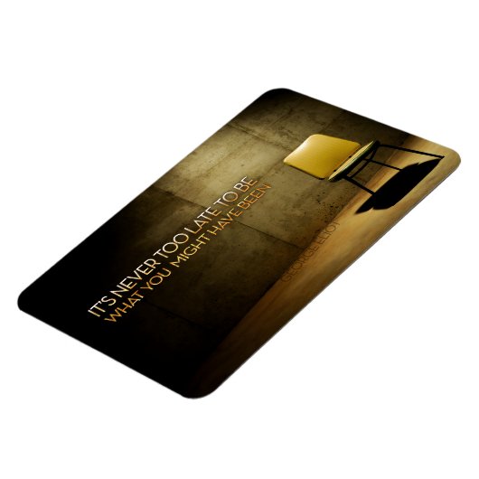 ジョージ感動的エリオット引用文「決して遅すぎない」 マグネット (左側)