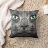ジョージ極度実質の灰色猫のクッション クッション (ブランケット)
